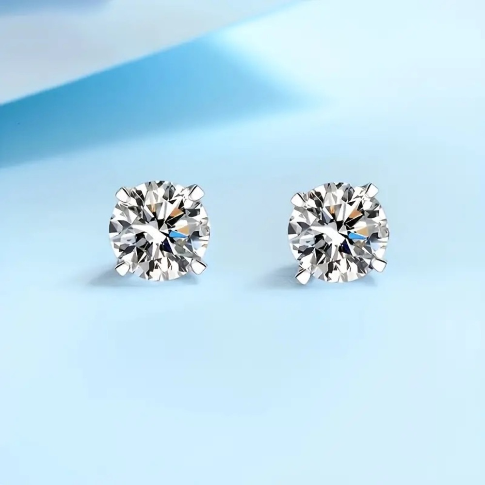 🔥CERTIFIED 2 CT DIAMOND EARRINGS 18K GOLD PLATED LAB CREATED MOISSANITE …